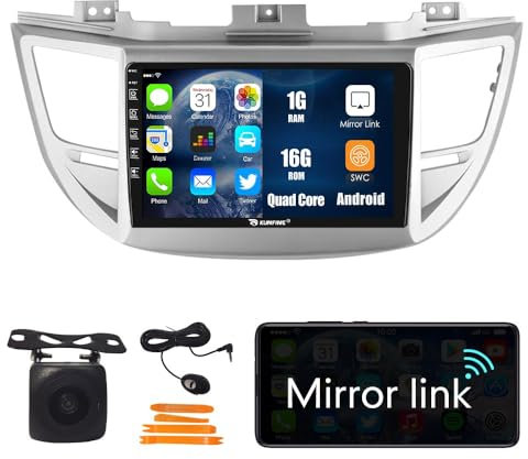 Android 10 Autoradio Navigazione per auto Lettore multimediale stereo GPS Radio 2.5D Touch Screen perHyundai TUCSON 2015-2018