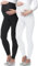 Be Mammy Lange Umstandsleggings aus Viskose Leggings Blickdicht Damen, Maternity Clothing, Ideal für die Schwangerschaft BE-02 2er Pack (Schwarz/Weiß, XXL)