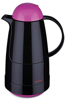 ROTPUNKT Thermos Jug 210 Christine 1.0 L | Dual Function Twist Cap | BPA Free | Healthy Drinking | Made in Germany | Hot and Cold | Black/Electric Bottle Pop