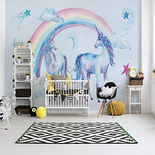 Fototapete Regenbogen-Einhorn-Pegasus