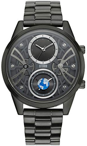 STORM London Globe-X Titanium, Herrenuhr, Dual-Time Funktion, 5 bar Wasserdicht, Edelstahlgehäuse, Mineralglas, 47441/TN
