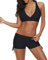 Durio Bikini Damen Set Zweiteiliger Badeanzug Bikini mit Hotpants Träger Verstellbar Bademode Schwarz EU 40 (Herstellergröße L)