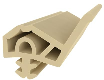 Holzzargendichtung für Holztüren - Beige - 10 Meter - 14 mm Falzbreite - 4-5 mm Nutbreite - Türdichtung für Holzzarge - Zimmertürdichtung für Innenräume