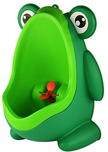 Cute Frog Standing Potty Training Urinal for Boys Toilet with Funny Aiming Target - Blackish Green