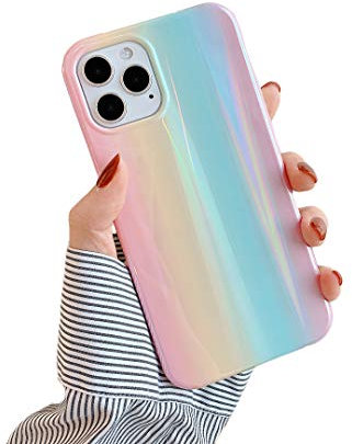 Cocomii Holographic Rainbow iPhone 12 mini Case, Slim Thin Glossy Soft TPU Silicone Rubber Gel Shiny Reflective Gradient Fashion Bumper Cover Compatible with Apple iPhone 12 mini 5.4 (Rainbow)