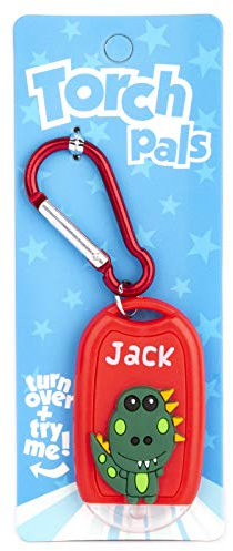 Stands Out, Supplying Outstanding Gifts Jack Name Dinosaur Boys Red Novelty Personalised Mini LED Toy Torch Carabiner Clip