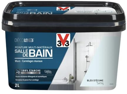 V33 Peinture Multi-Matériaux Salle de bain Deco Lab Bleu d'écume 2 L