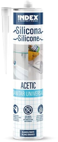 Sanitär Silikon Universal | weiß transparent | 280 ml schimmelresistent UV- und witterungsbeständiger Qualitäts-Dichtstoff | Sanitärsilicon Dusche und Bad (1, weiss)