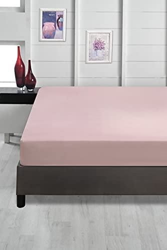 ABAKUHAUS Drap-Housse en Microfibre, Drap de lit élastique de Couleur Unie en Microfibre 100% Super Douce Literie écologique avec Poche Profonde Accent pour la Chambre à Coucher, 100 x 200 cm, Rose
