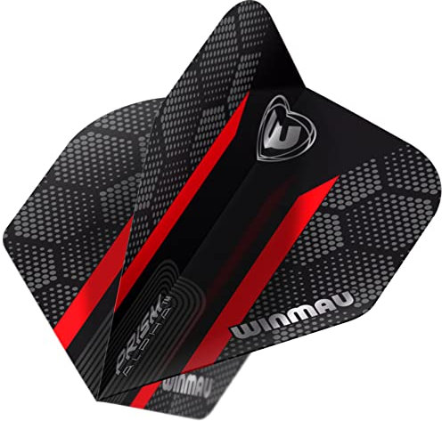 WINMAU Prism Alpha Black & Red Hexagon Extra Thick Dart Flights - 1 Satz pro Packung (Insgesamt 3 Flüge)