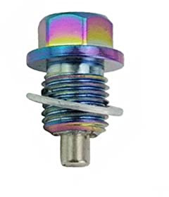 iSpchen Magnetische Ablassschraube Aluminiumlegierung Ölablassschraube mit Dichtring,Auto Motorölwanne Ablassschraube Ölschraube Kit mit Unterlegscheibe,M14*1.5