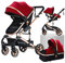 Magic ZC Passeggino Trio, Carrozzina per Neonati con Design Portatile Pieghevole Un Clic, Passeggino 3 in 1 con Spinta Reversibile a Due Vie, Trio Passeggino Neonati con Accessori (rosso 739)