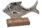Deko Fisch aus Alu Mango Holz zum Stellen Aufsteller 20 cm Tischdeko Dekoration