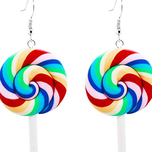 Bunte Regenbogen-Lollipop-Süßigkeiten-Ohrringe für Frau-Charme-Ohrringe,rot blau Neu veröffentlicht Praktisch und attraktiv