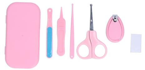 Baby-Nagelschneider Baby-Nagelschere Schere Pinzette Pflegeset mit Box für Neugeborene Baby-Pediküre-Set(Rosa),Baby-Nagelpflege-Set Kleinkind-Maniküre-Set Baby-Nagel-Set Baby-Nagelschneider Baby,