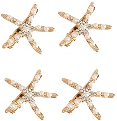 4 Stück Seestern Haarspange Pearl No Slip Haar Barrettes Meerjungfrau Haar Zubehör Brauthaar Dekoration für Mädchen Frau Haarschmuck verwendet