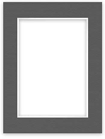 nielsen Conservation Passepartout Karton 1,5 mm | Außenformat 30x40 cm für Bildformat 20,5x29,5 cm (auch für DIN A4) | Graphitgrau (dunkelgrau) | strukturierte Oberfläche