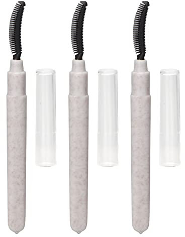 Wimpernbürste, 3 Stück Silikon-Wimpern-Mascara-Bürsten, Wimpern-Trennwerkzeug mit Abdeckung, Tragbare, Bogenförmige Wimpern-Trennbürste (weiß)