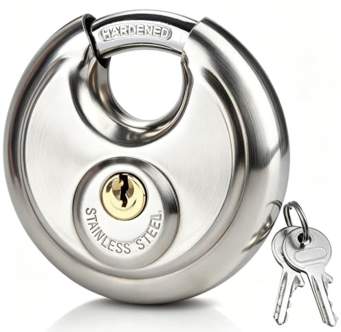 Disc Lock for Storage Unit 2-3/4(70mm), Stainless Steel Keyed Padlock with Keys, Outdoor Waterproof Storage Lock for Storage Locker, Shed, Gate, Fence (1Pack)