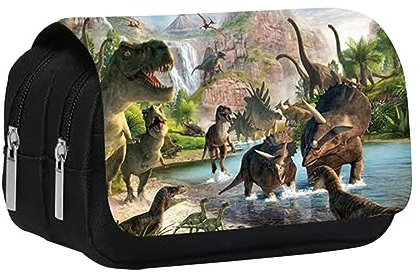 MEZHEN Mäppchen Dinosaurier Federtasche Jungen Dinosaurier Große Kapazität Stift Tasche Dino Doppel-Reißverschluss Schulmäppchen für Junge Teenager