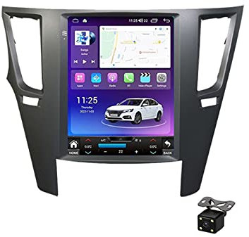 Plusfish 2 Din 9.7 Zoll Stereo, Touchscreen Autoradio, Bluetooth MP5-Player Für Subaru Outback 4 BR Legacy 5 2009~2014 Unterstützung Carplay/Auto/Lenkradsteuerung/FM-Radio, Mit Rückfahrkamera,Ts7