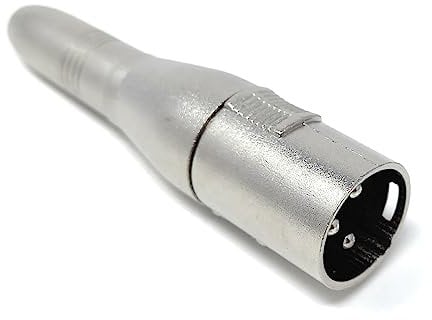 DRUT 1pcs XLR Male 3 Pins to 6.35mm Mono Jack Socket Cable Microphone Music Instrument Adapter Converter (Silver)