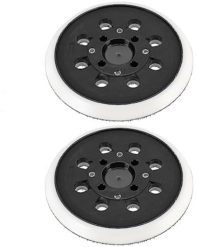 Emiif Lot de 2 Patins de Ponçage 125 mm pour Bosch PEX 300/400/4000 AE – Compatible avec Ponceuse à 8 Troux – Mousse PU + Plastique, Résistant à l'Usure