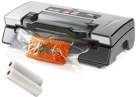 Vakuumierer, -0,9bar für Lebensmittel & Flüssigkeiten, inklusive 1 Rolle Folie & 50 Vakuumbeutel