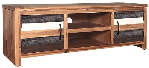 Camerina TV-Schrank Akazie Massivholz 120x35x40 cm Wohnwand Wohnzimmer Fernseher Schrank TV MöBel TV Sideboard TV Unterschrank