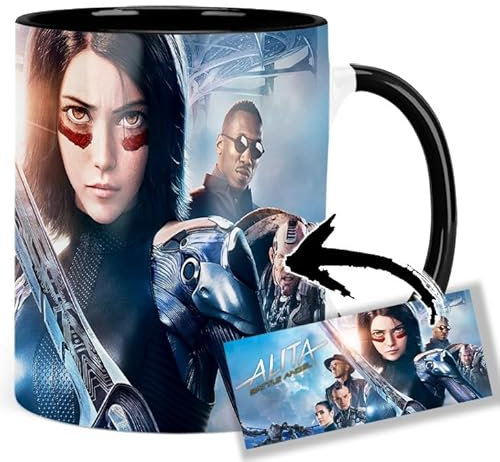 Alita Battle Angel Rosa Salazar A Tasse Ceramique Intérieure et Poignée Noire Mug
