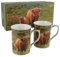 Lesser & Pavey Britisches Design Keramik-Kaffeetassen für Zuhause oder Arbeit - Große Tassen für Heiße Getränke, Tee und Kaffee (Kuh- und Kalb-Set, 2 Stück)