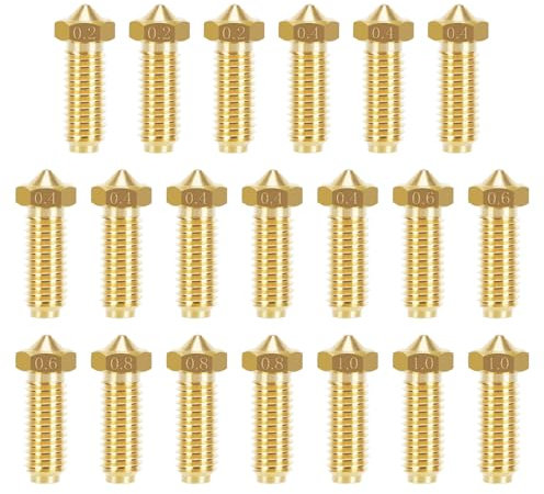 LANKEGU 20-teiliges Düsen-Set für Kobra 2, 3D-Drucker, 8 Stück 0,4 mm und 3 Stück 0,2 mm, 0,6 mm, 0,8 mm, 1,0 mm Düsen-Set für Anycubic Kobra 2, Kobra 2 Pro, Kobra 2 Plus, Kobra 2 Max, Kobra 2 Neo