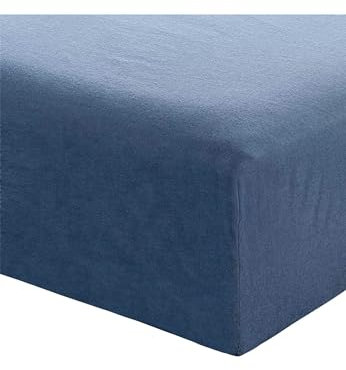 Mela - Jersey Spannbetttuch PAMBAN | Nachhaltig mit Fairtrade Cotton, GOTS & Grüner Knopf Zertifizierung (Blau, 90x200cm)