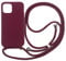 PuYu Zhe Compatible for iPhone 15 Pro Max Case,Silicone Crossbody Cover TPU Shell Adjustable Cord Lanyard Slim Stylish Shockproof Case-Wine Red