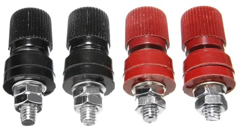 4 Pcs Banana Socket, Test Probe Audio Speaker Terminal Binding Post 6mm Panel Plug Jack Socket Adapter Connector, Red & Black