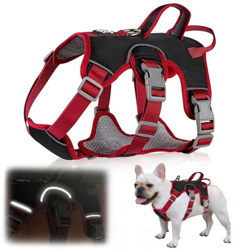 Hundegeschirr, No-Pull Hundegeschirr, Sicherheitsgeschirr Hund, Reflektierendes Geschirr mit Griff, Hundegeschirr Kleine Hunde, Ausbruchsicher Anti Zug Hundegeschirr, Hundegeschirr Grosse Hunde