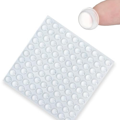 FUZVOL 100 PCS Rubber Feet Pads Small Clear Door Bumpers Self Adhesive Door Stopper 9 x 2.5 mm Round Furniture Bumper Pads for Cabinet, Doors and Cupboards