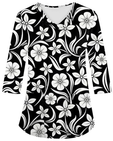 Saymany Kasack Damen Pflege Große Größen Berufsbekleidung Krankenschwester Kleidung Sportoberteile Frauen (1-Black, M)