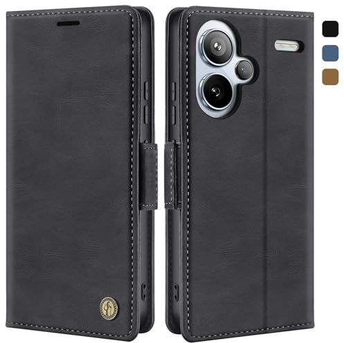 ivencase Wallet Handyhülle für Xiaomi Redmi Note 13 Pro Plus 5G Hülle, Standfunktion Lederhülle,Wallet Kartenfach Klappbar Stoßfest Flip Cover Case für Xiaomi Redmi Note 13 Pro Plus 5G Hülle, Schwarz
