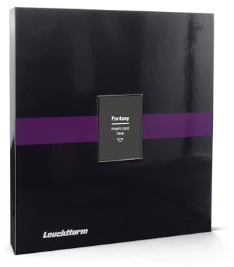 Leuchtturm 372283 TCG Album Pro - für 315 Sammelkarten wie Yu-Gi-Oh, Magic: The Gathering, Lorcana oder One Piece - A4 Hardcover schwarz-violett - inkl. 5 Grande Pro Hüllen klar