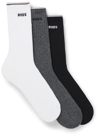 BOSS Herren 3p Qs Rib Stripe Cc Short Socks