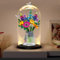 LED light + Bustling glass cover display box, Compatible with Le-go 10313，10280 icon Wildflower bouquet building block model (model not included)