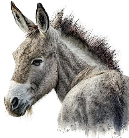 Stoffbahn, 20,3 x 20,3 cm, Esel, 100 % Baumwolle, quadratisch, M708