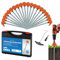 Schraubheringe Set 20 Stück 20 cm Ø7mm mit Transportbox und Bit für Akkuschrauber Orange Stahl Heringe für weiche bis Harte Böden Zeltschrauben für Camping und Outdoor