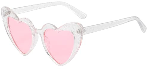 RUNHUIS Nette Liebe Herz Sonnenbrille für Damen Herren Mode Cat Eye Süßigkeiten Farbe Herz Form Brille