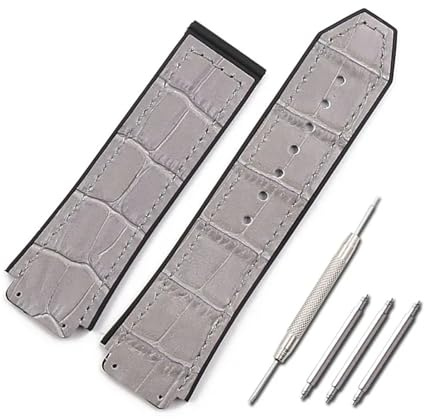 AJASMKLX Herren Uhr Band Uhr Zubehör Lederband 19mm x 25mm Fit für HUBLOT Big bang Serie Gummiband Sport wasserdichte weibliche, 19mmx25mm, agate