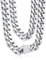 Bandmax Edelstahl Halskette Herren Panzerkette 12MM breit Kette Jungs Kubanische Kette 50CM Kettenlänge Hip Hop Kette Accessoire Schmuck