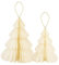Set di 2 Alberi di Natale in Carta Avorio con Profilo Oro, Altezze 20 e 25 cm (AVORIO)