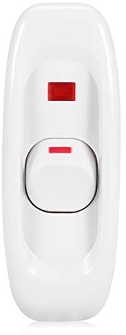 Druckknopfschalter, Kunststoff-LED-Anzeige 10 A AC 250 V, Ersatz für Tischlampe, Schreibtisch, Spiegel, Wandlampe (Weiß)