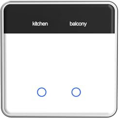 Yagusmart Zigbee Smart Lichtschalter, DIY Etiketten Display Schalter, funktioniert mit App/Sprachsteuerung, Tuya Zigbee Hub und Neutraldraht erforderlich (2 Gang 1 Way, Weiß)